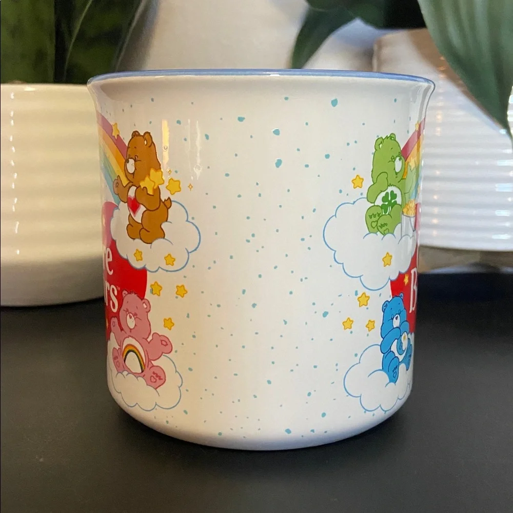 New Care Bears White Mug with Red Heart and Multicolor Rainbow Bears - Picture 11 of 13